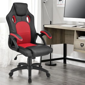 Jusky Scaun de birou Montreal - negru/rosu