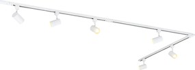 Sistem de iluminat cu șine inteligente cu 6 spoturi albe monofazate 300 cm - Iconic Jeana