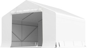 Outsunny Garaj Exterior pentru Motocicletă 3x3 m, Impermeabil, cu Ușă și Aerisiri Rulabile, Tentă Garage pentru Biciclete și Unelte din Metal și Material PE, Anti UV, Alb | Aosom Romania