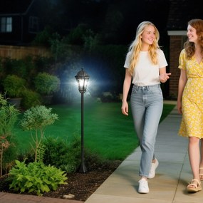 Outsunny Set 2 Lampi Solare de Gradina, Lumini de Exterior Solare cu 2 LED, Aprindere Automata si Durata 6 Ore, Negru | Aosom Romania