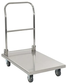 vidaXL Cărucior platformă, argintiu, 82 x 53 x 86 cm, oțel inoxidabil