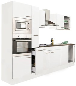 Mobilă de bucătărie Yorki 300, corp alb, cu față alb satinat