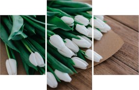 Tablou cu buchet de lalele albe (90x60 cm)