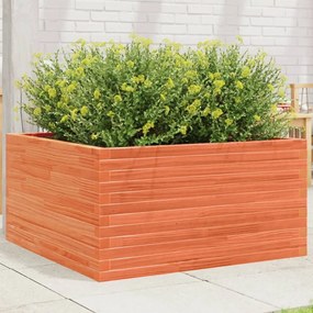 vidaXL Jardinieră de grădină, maro ceruit, 90x90x46 cm, lemn masiv pin