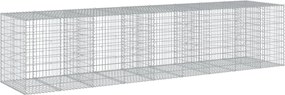 vidaXL Coș gabion cu capac, 450x100x100 cm, fier galvanizat
