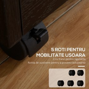 HOMCOM Dulap Portadocumente din Lemn cu 3 Sertare cu Chei de Securitate și 5 Roți, 39.2x40x65.4 cm, Negru | Aosom Romania