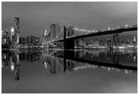 Fototapet podul în Manhattan în alb-negru