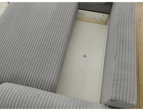 Colțar gri închis extensibil cu tapițerie din catifea reiată (cu colț pe partea stângă ) Lucien – Bobochic Paris