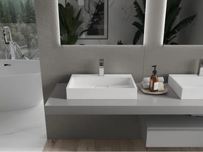 Mexen Ava chiuvetă de blat din conglomerat 1/O 60 x 38 cm, albă - 23016001