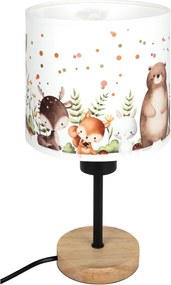 Brilagi - Lampă de masă BOBO WOOD 1xE27/25W/230V stejar/negru/alb/cu animale