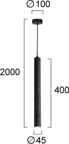 Lustră LED pe cablu LEONARD LED/7W/230V neagră
