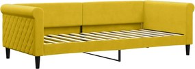 vidaXL Pat de zi, galben, 90x200 cm, catifea