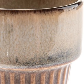 Set de 4 căni ceramice Rustik 100 ml, maro deschis