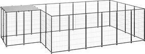 vidaXL Padoc pentru câini, negru, 8,47 m², oțel