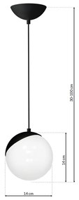 Pendul SFERA BLACK Milagro Modern, E14, Negru, MLP5739, Polonia