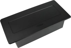 Priză încorporabilă în blat Kombibox Design Light, 2 prize Schuko, USB A + C, negru, 266 x 133 mm Metal, L:266 mm; l:133 mm, Negru