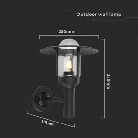 Lampă de perete de exterior 1xE27/60W/230V IP44 negru