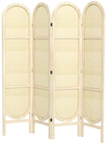 HOMCOM Paravan interior din lemn, 4 panouri, 170 x 160 cm, pliabil si portabil, model impletit manual, lemn natural | Aosom Romania