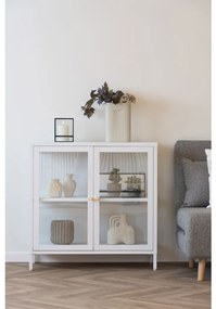 Vitrină Dalby, 2 uși, oțel, alb 80x35x80 cm