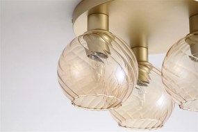 Plafoniera metal auriu, sticla champanie Radiance