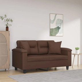 3153295 vidaXL Canapea cu 2 locuri, perne&pernuțe maro 120 cm piele ecologică