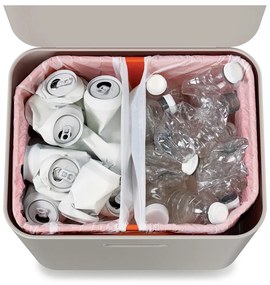 Coș de gunoi bej de reciclat din oțel 60 l Totem Max – Joseph Joseph