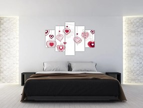 Tablou cu inimiore pictate (150x105 cm)