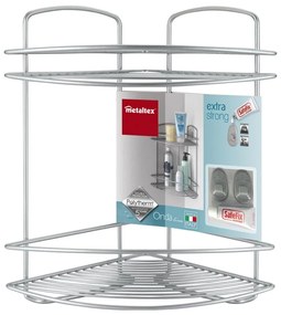 Raft dublu de colț pentru baie Metaltex Onda Corner