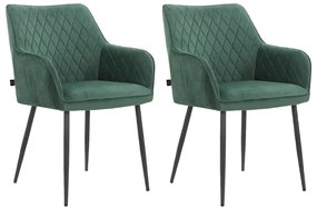 Set de scaune de sufragerie verde 2 buc. tapițat Elvira – Støraa