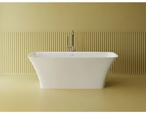 Cada freestanding compozit Marmite Corsica, 175 x 75 cm, dreptunghiulara, alb mat