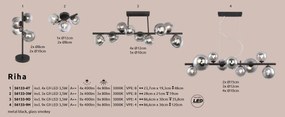 Lustra cu 9 surse de lumina design modern RIHA fumurie 56133-9D GL