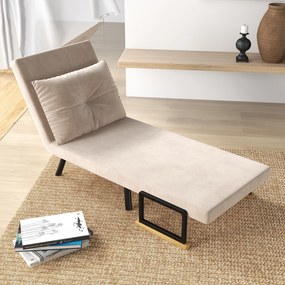 HOMCOM Canapea Extensibilă cu Spătar Reglabil pe 5 Nivele, Canapea Pat Individuală Pliabilă cu Perne, 63x73x81 cm, Negru | Aosom Romania