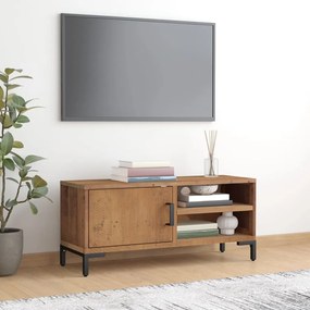 Comoda TV, maro, 90x30x40 cm, lemn de pin masiv reciclat 1, Maro, 90 x 30 x 40 cm