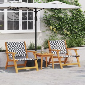 vidaXL Scaune de Grădină cu Masă 3 pcs Negru 45 x 45 x 40 cm