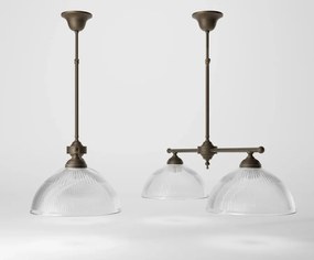 Candelabru stil neoclasic din alama si sticla Elide