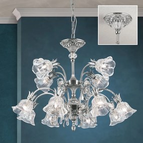 Candelabru cristal design lux LA BOHEME D-76cm 12L antique silver