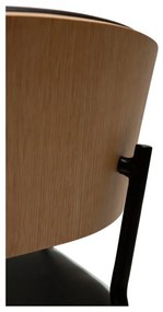 Scaun de sufragerie negru/în culoare naturală deschisă cu cotiere Crib – DAN-FORM Denmark