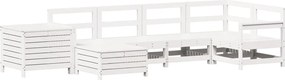 vidaXL Set canapea de grădină, 7 piese, alb, lemn masiv de pin
