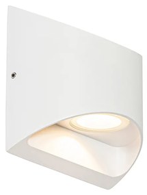 Lampă de perete exterioară modernă albă cu LED 2 lumini IP54 - Mal