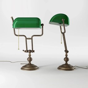 Lampa de birou din alama design clasic Compact Banker