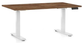 Masă înălțime reglabilă OfficeTech C, 120 x 80 cm, picioare albe, stejar silverjack
