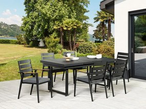 Set mobilier de grădină Valerian/Tavia (Negru + gri) . 1076305