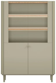 Vitrină Elivo 100 cm pe picioare - eucalipt / stejar baltic dune