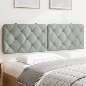 vidaXL Pernă tăblie de pat, gri deschis, 160 cm, catifea