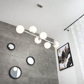 Brilagi - Lustră suspendată pe cablu MALONY, 6 x E14, max. 20W, 230V, crom lucios