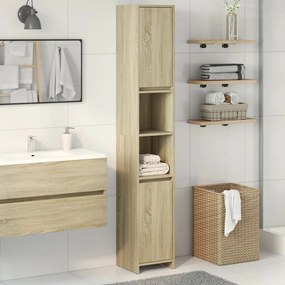 vidaXL Dulap de baie, stejar sonoma, 30x30x183,5 cm, PAL