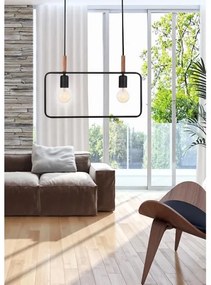 Lustră pe cablu FRAME 2xE27/60W/230V negru