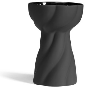 Vasă Twist Bulb 12cm, neagră - COOEE