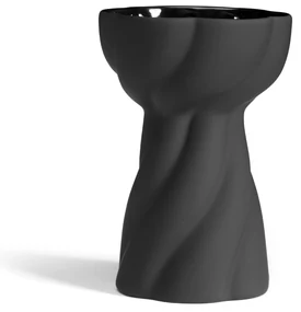 Vasă Twist Bulb 12cm, neagră - COOEE