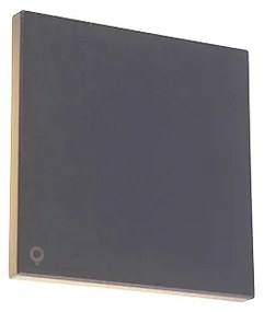 Aplică de perete de design din aluminiu gri 15 cm cu LED integrat 9W - Skyf